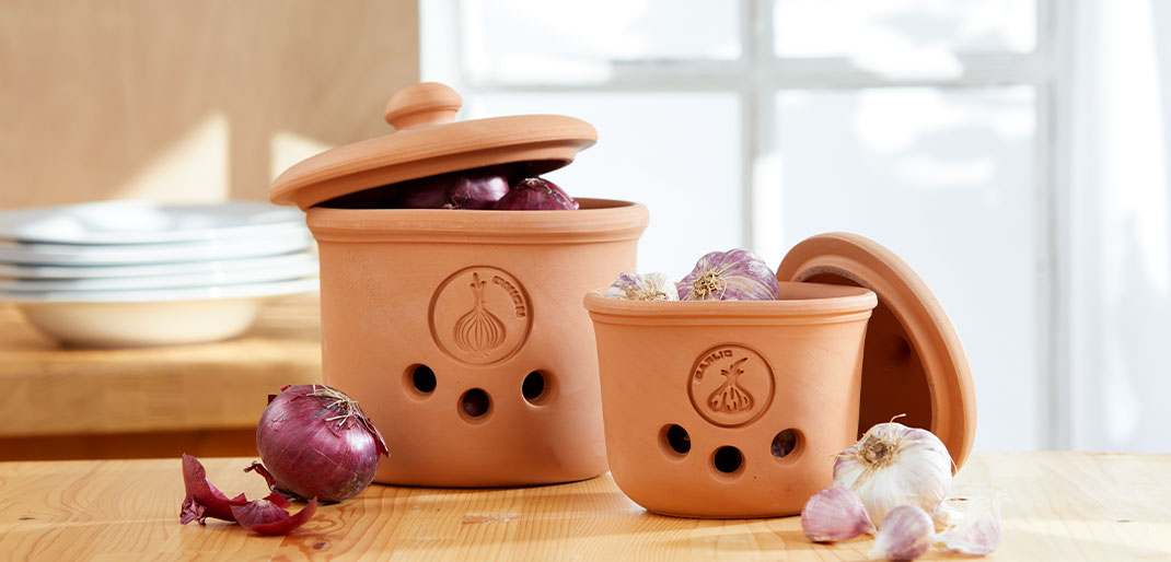 Terracotta pot voor uien en knoflook