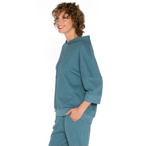 Sweatshirt van bio-katoen, rookblauw