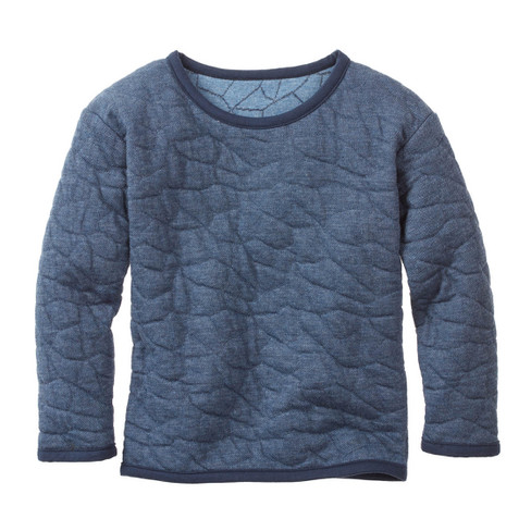 Gewatteerde trui van bio-katoen, nachtblauw