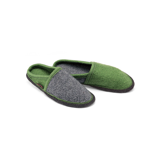 Pantoffels, groen/grijs