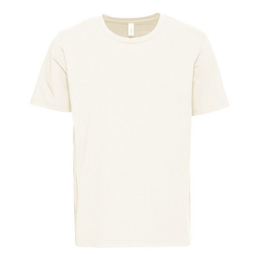 T-shirt met ronde hals van bio-katoen, ecru