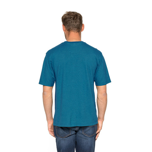 T-shirt van hennep en bio-katoen, oceaan