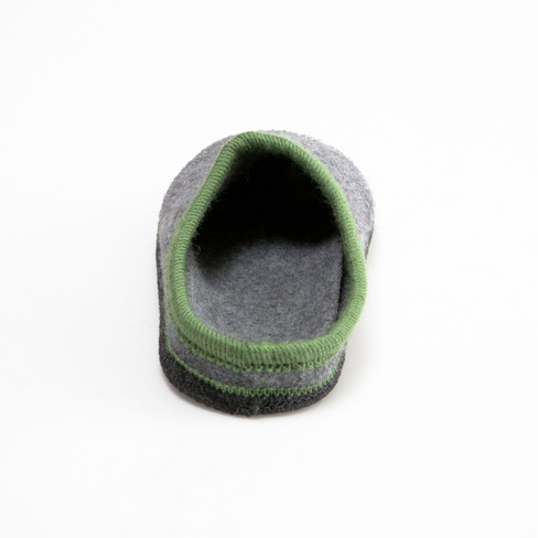 Pantoffel BIO FIT, grijs gemêleerd-groen