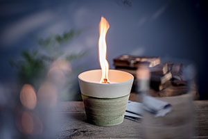 Brandende smeltkaars
