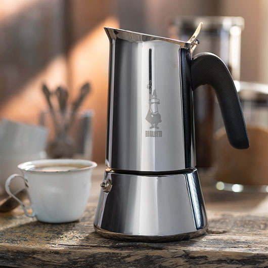 Percolator van roestvrij staal voor een echte Italiaanse espresso