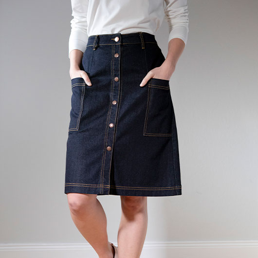 Hier zie je de jeansrok