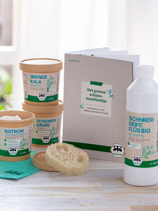 Hier zie je de startset voor een ecologisch schoonmaak