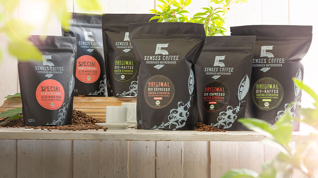 Diverse koffie- en espressobonen van 5Senses.