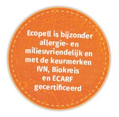Ecopell is bijzonder allergie- en milieuvriendelijk en met de keurmerken IVN, Biokreis en ECARF gecertificeerd Ecopell is bijzonder allergie- en milieuvriendelijk en met de keurmerken IVN, Biokreis en ECARF gecertificeerd