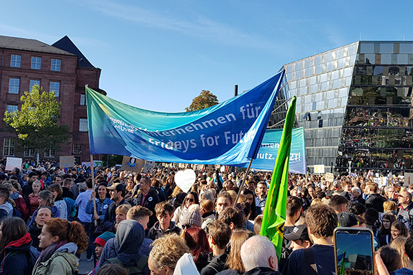 Entrepreneurs For Future bij de klimaatstaking in Freiburg