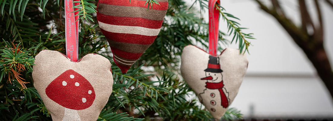 wandelen Tweede leerjaar dynamisch Kerstboomversiering van stof | Waschbär Eco-Shop