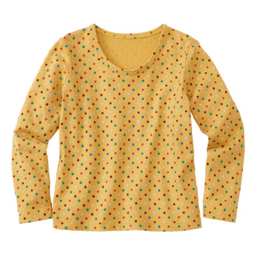 Jersey shirt met lange mouw van bio-katoen, saffraan