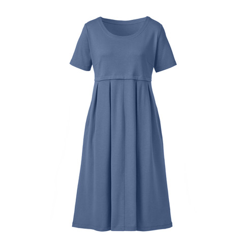 Jersey jurk van bio-katoen, duifblauw