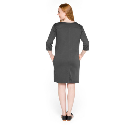 Jersey jurk van bio-katoen, antraciet