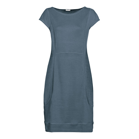 Image of Jersey jurk van bio-katoen, rookblauw Maat: 36/38