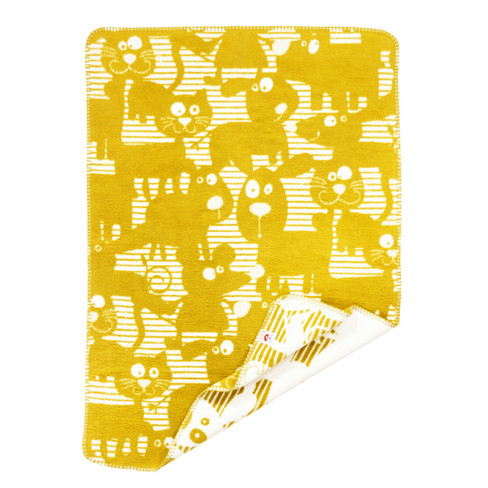 Image of Woondeken van bio-katoen, geel Maat: 100 x 150 cm