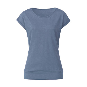 T-shirt van hennep en bio-katoen, blauw