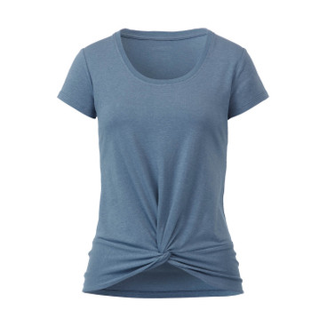 Geknoopt T-shirt van bio-katoen en hennep, blauw