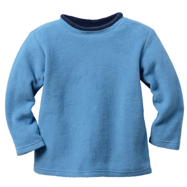 Fleece pullover van bio-katoen, jeansblauw