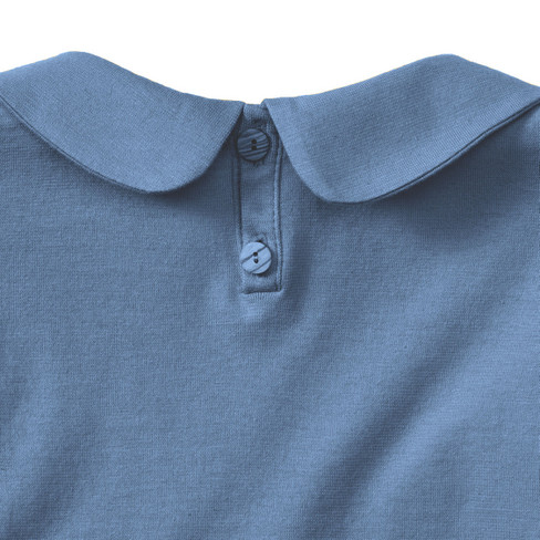 Shirt met lange mouwen en Peter Pan-kraag van bio-katoen, nachtblauw