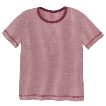 Shirt met korte mouw van bourrette zijde, roze