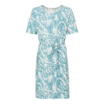 Jersey jurk met korte mouw van hennep/bio-katoen, waterblauw