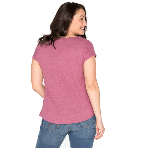 T-shirt van hennep en bio-katoen, roze