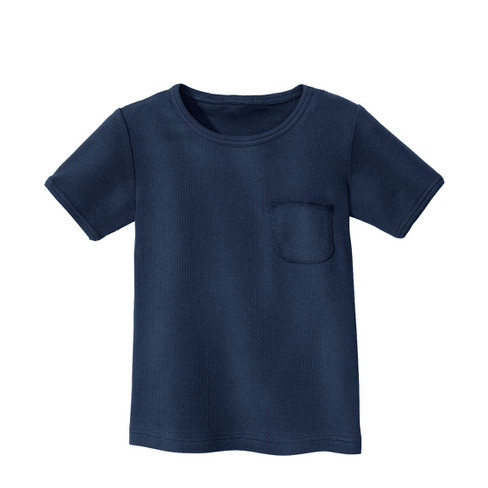 T-shirt van biologisch katoen, rookblauw