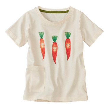 T-shirt met groentenprint van bio-katoen, wortel