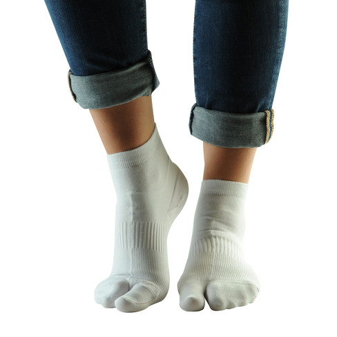 Image of Hallux-sokken van bio-katoen, Wit Maat: 40-42