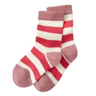 Sokken met strepen van bio-katoen, roze-multicolor