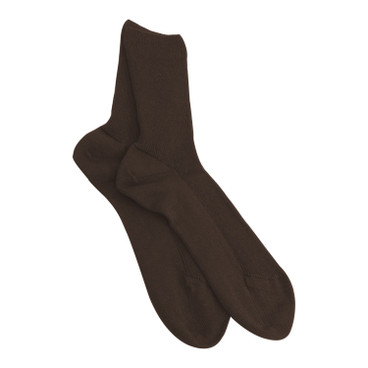Pak van 3 paar katoenen sokken zonder elastiek, choco