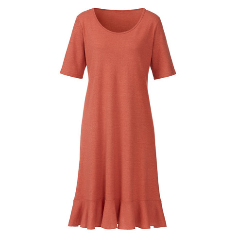 Image of Jersey jurk van hennep en bio-katoen, klei Maat: 40