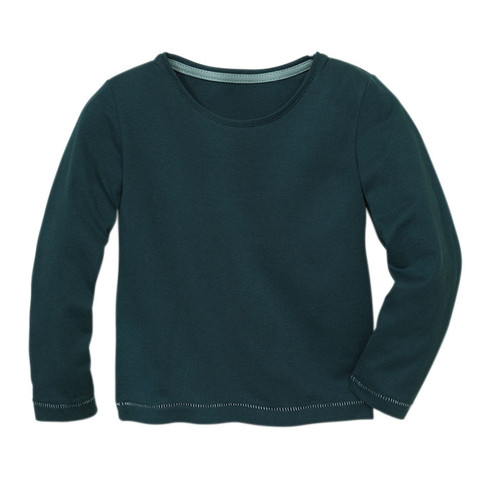 Shirt met lange mouw van bio-katoen, smaragd Maat: 110/116