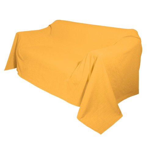 Image of Grand foulard van bio-katoen, geel Maat: 180 x 210 cm