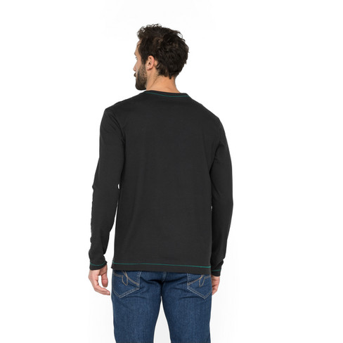Shirt met lange mouwen van bio-katoen, zwart