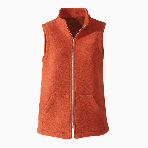 Image of Walkstof vest van bio-wol met bio-katoen, terra Maat: 44/46