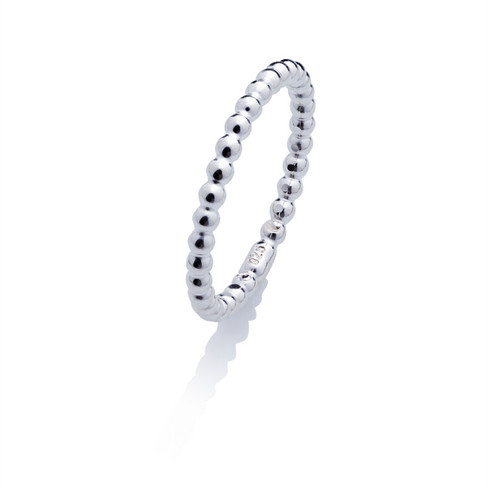 Image of Bolletjes ring van sterling zilver, zilver Maat: 57
