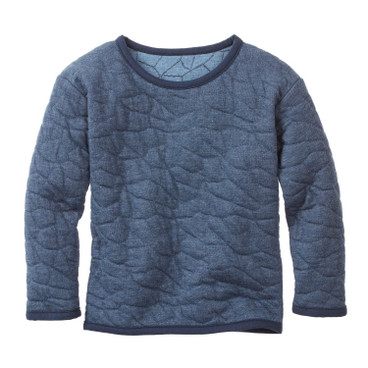 Gewatteerde trui van bio-katoen, duifblauw