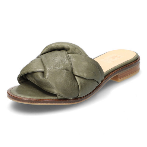 Image of Gevlochten slipper, kaki Maat: 37