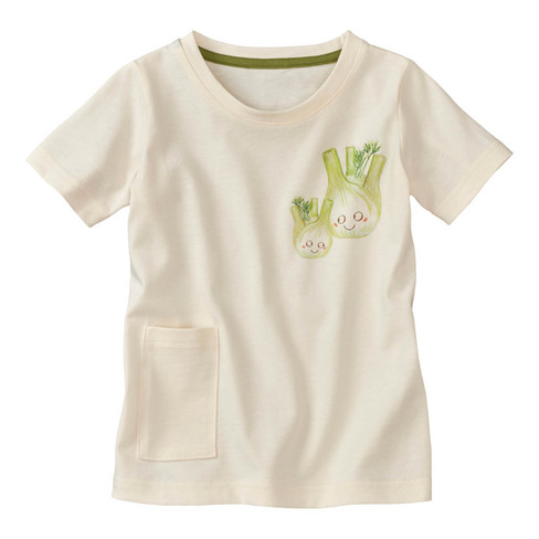 Image of T-shirt met groentenprint van bio-katoen, venkel Maat: 110/116
