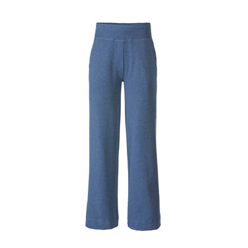 Sweatpants in Marlene-stijl van bio-katoen, jeansblauw-gemêleerd