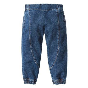 Jeans-pofbroek van bio-katoen, donkerblauw