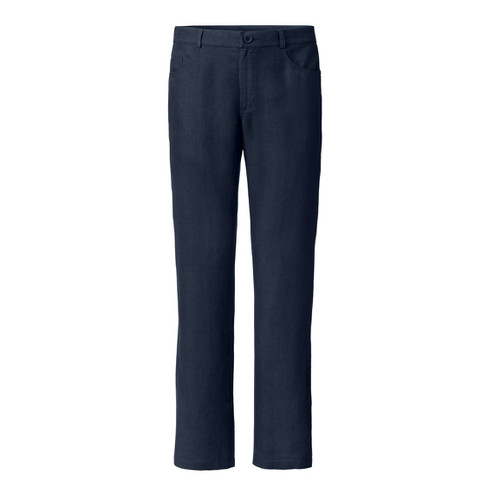 Linnen broek in 5-Pocket-Style, nachtblauw