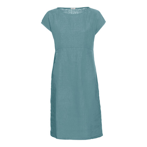 Linnen jurk, waterblauw 44