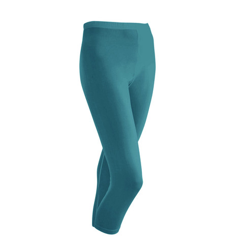 3/4-legging van bio-zijde, smaragd Maat: 50