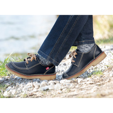 Schoenen Lage schoenen Instappers Liberto Instappers blauw-wolwit casual uitstraling 