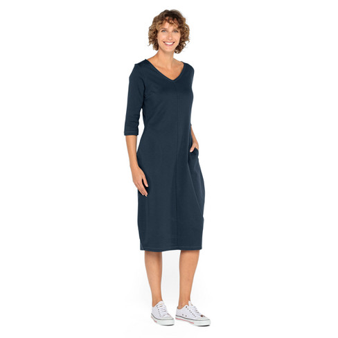Jersey jurk van bio-katoen, nachtblauw