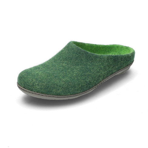 Image of Wolvilten huisschoenen, groen Maat: 41