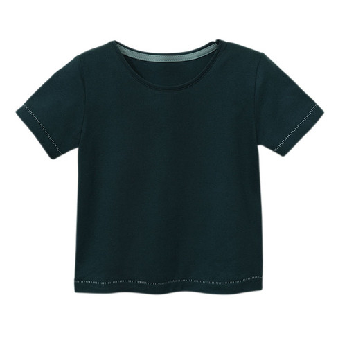 Image of Shirt met korte mouw van bio-katoen, smaragd Maat: 158/164